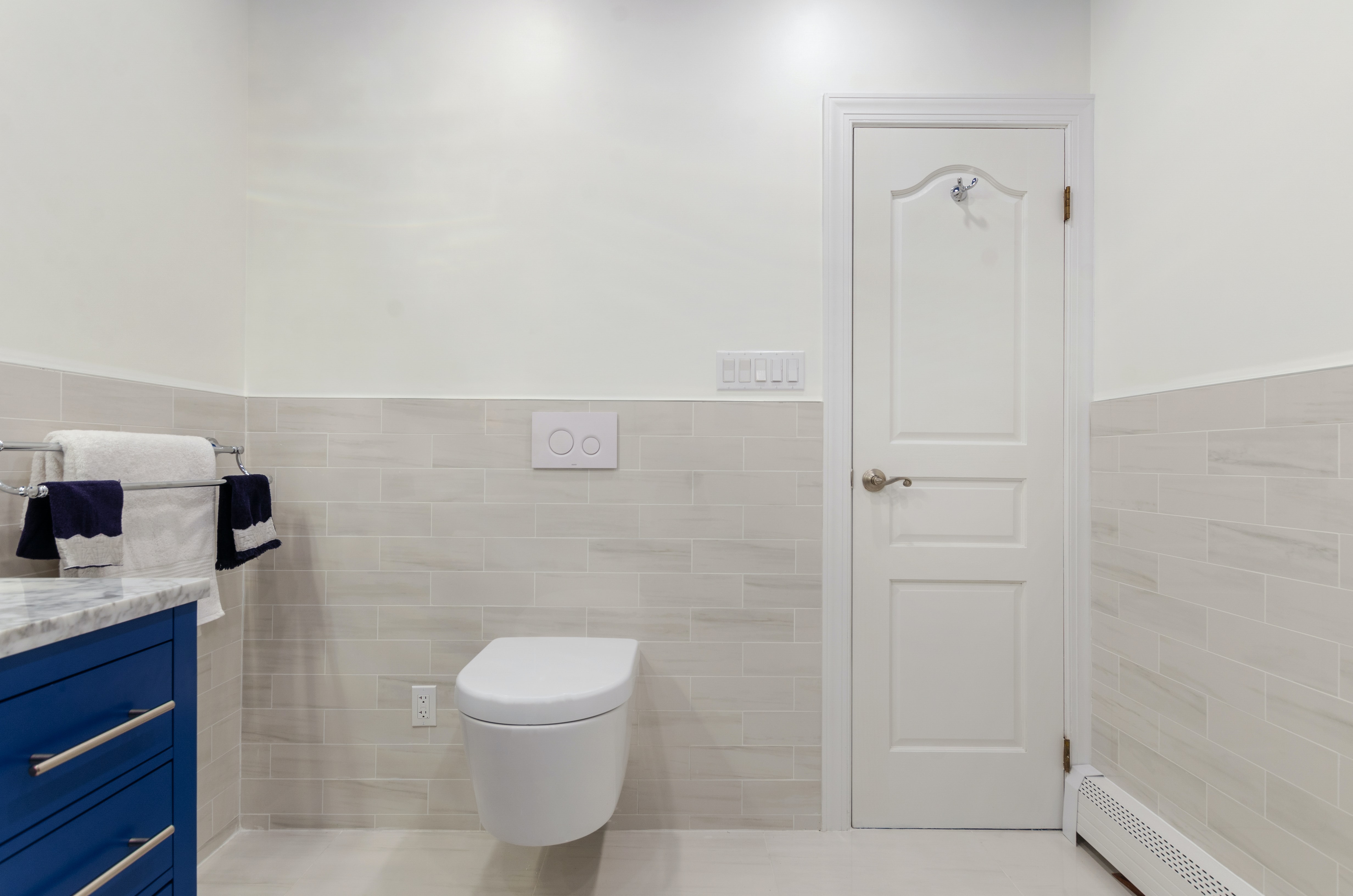 simple white panel bathroom door