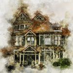 Drawing of a victorian house