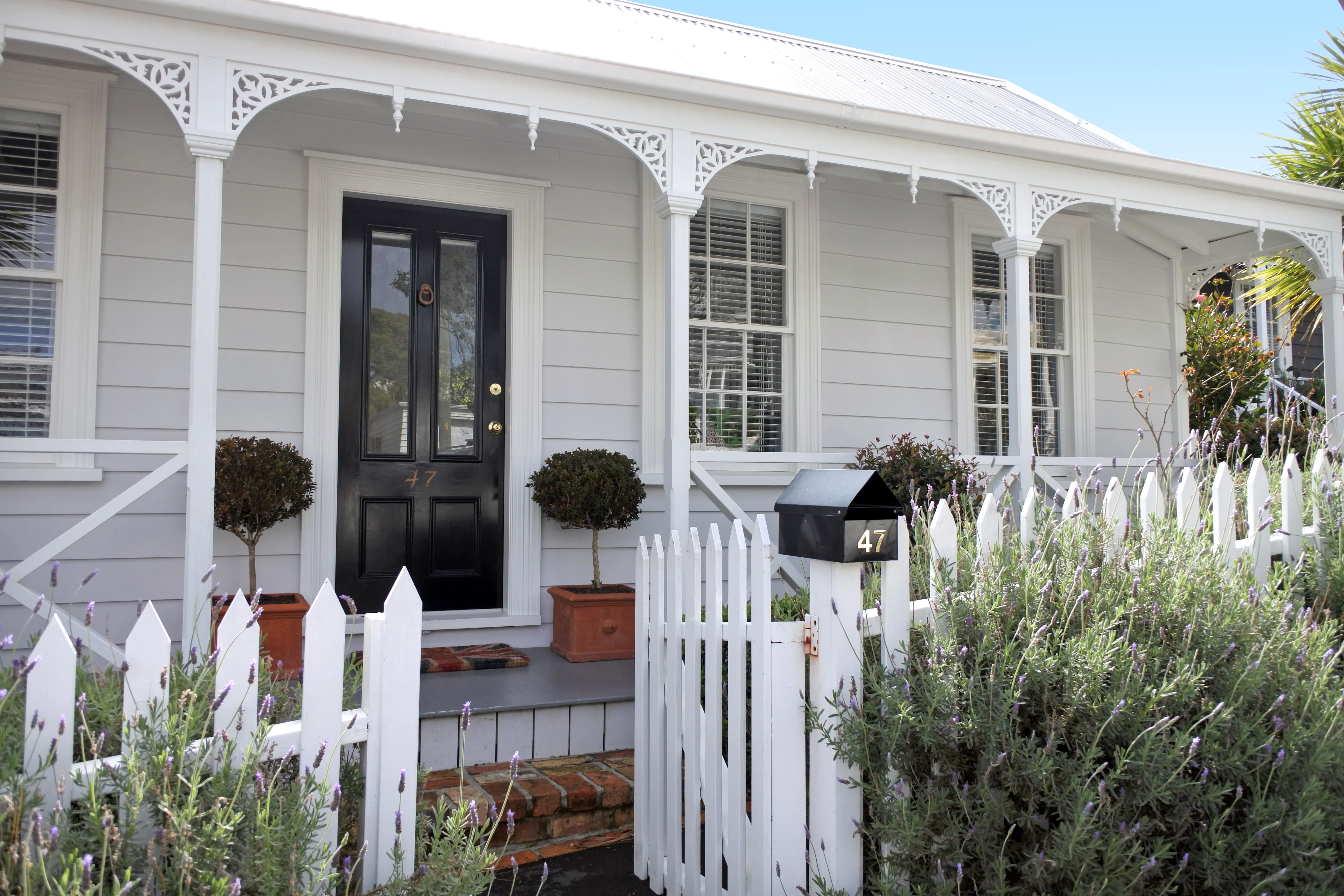 black front door in Aukland, New Zealand