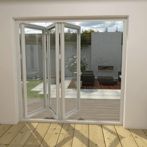 white framed patio door