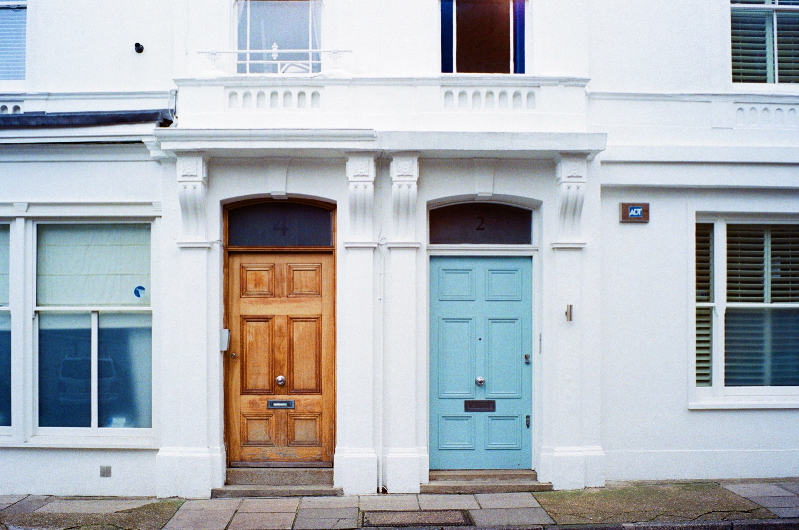 front door repainted blue