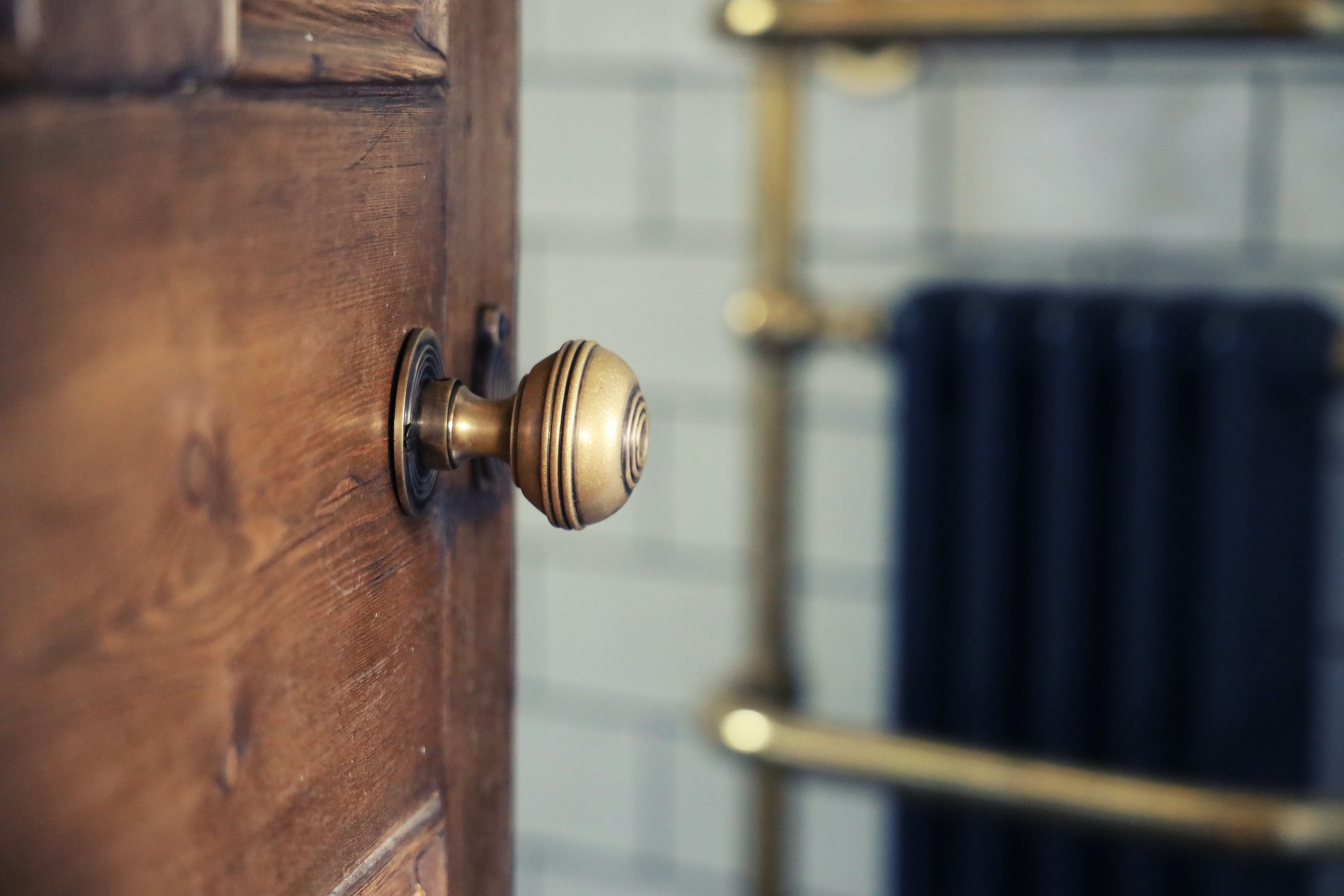 traditional door knob in brass